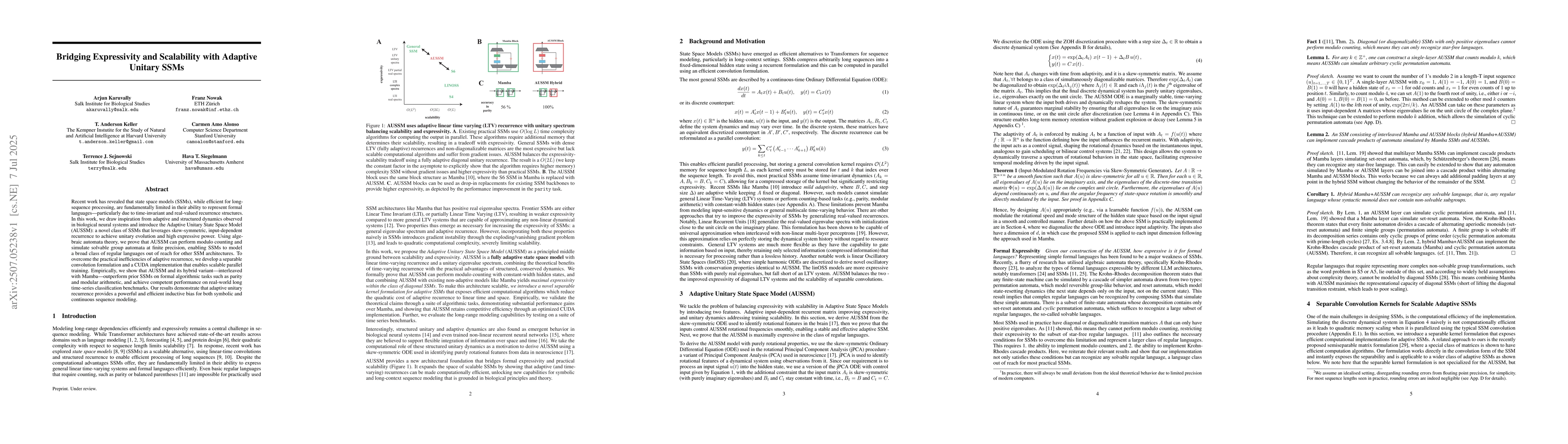 Thumbnail for Bridging Expressivity and Scalability with Adaptive Unitary SSMs