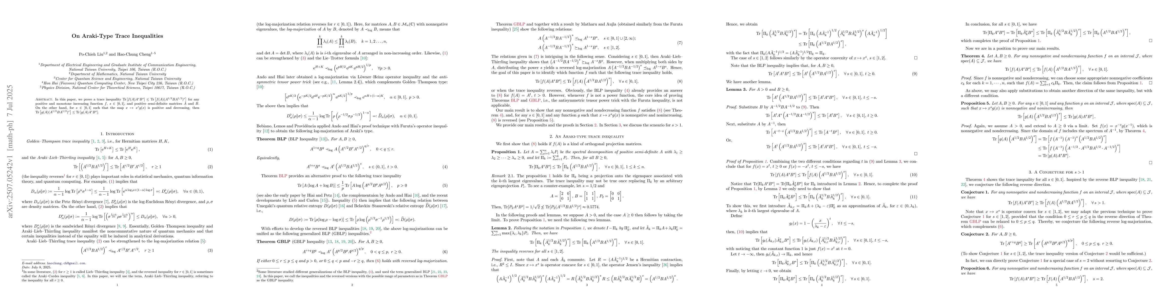 Thumbnail for On Araki-Type Trace Inequalities