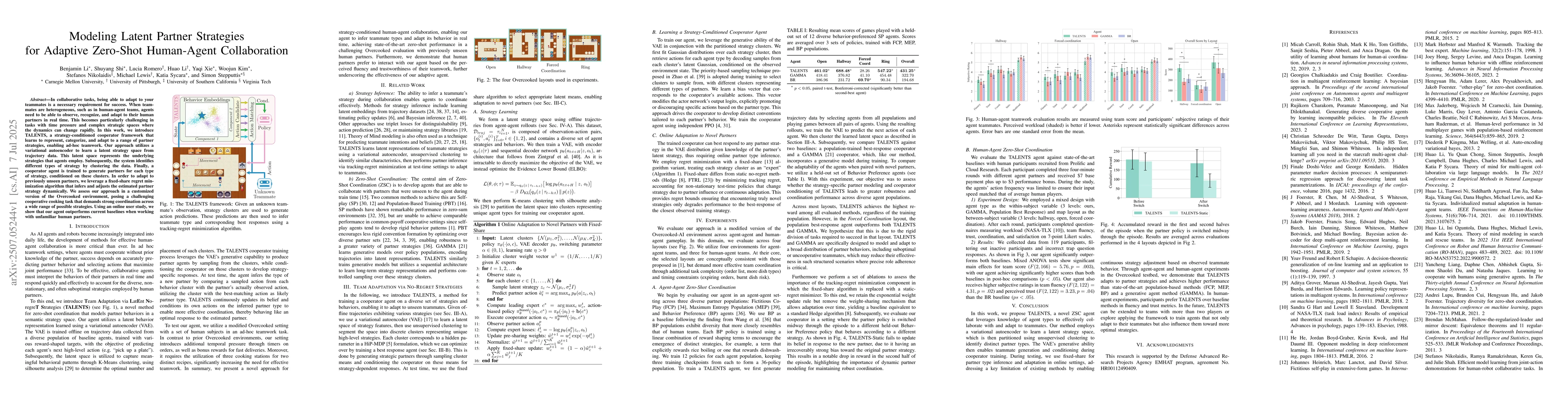 Thumbnail for Modeling Latent Partner Strategies for Adaptive Zero-Shot Human-Agent
  Collaboration
