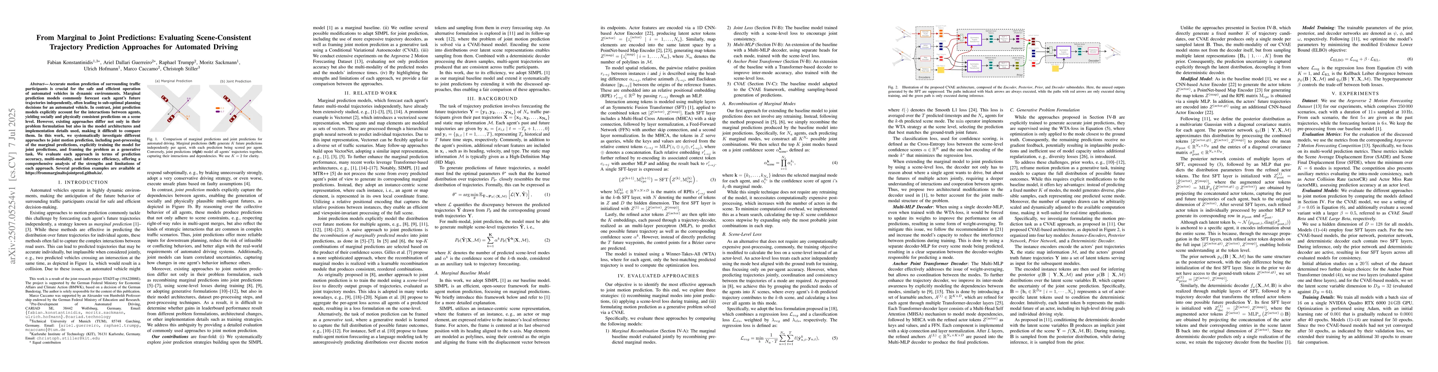 Thumbnail for From Marginal to Joint Predictions: Evaluating Scene-Consistent
  Trajectory Prediction Approaches for Automated Driving