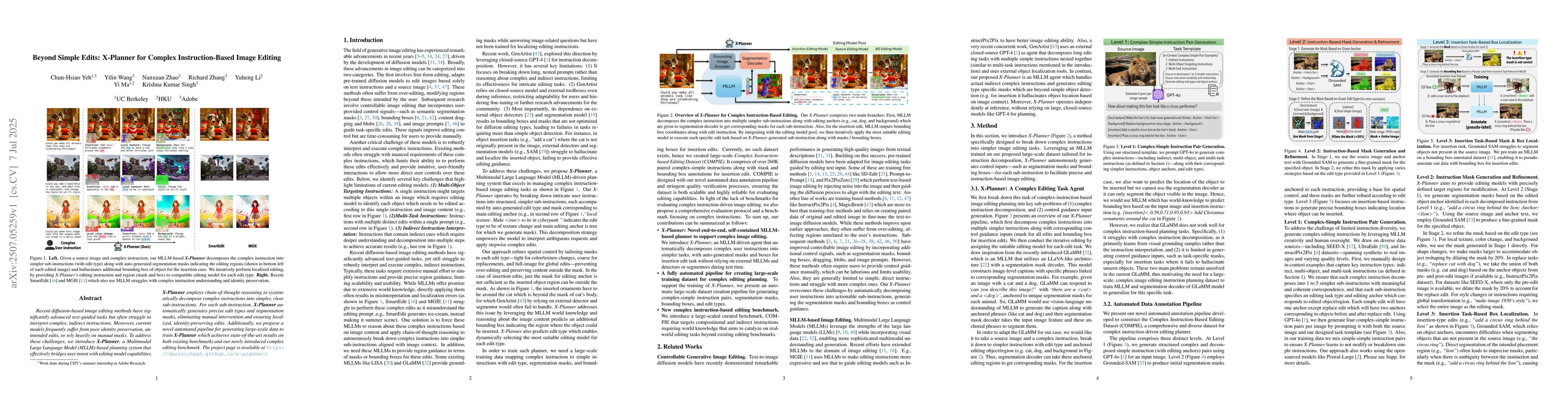Thumbnail for Beyond Simple Edits: X-Planner for Complex Instruction-Based Image
  Editing