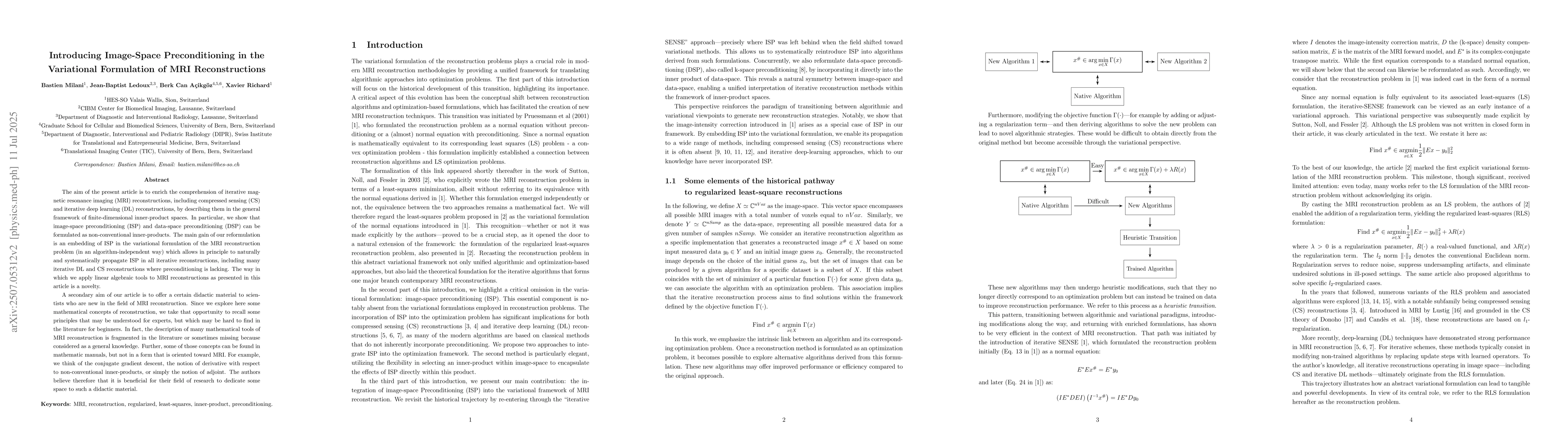 Thumbnail for Introducing Image-Space Preconditioning in the Variational Formulation
  of MRI Reconstructions