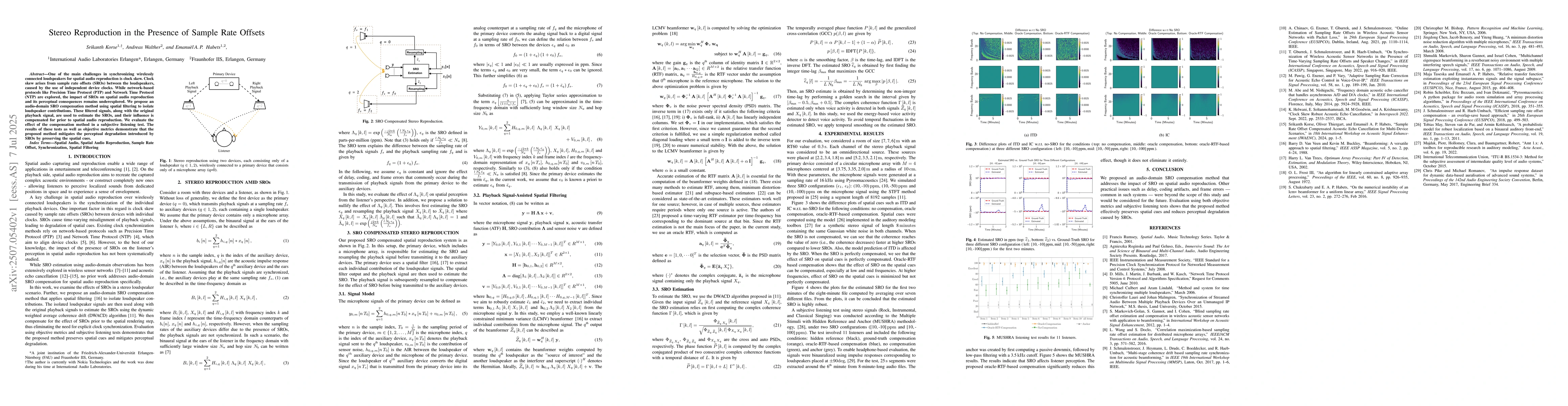 Thumbnail for Stereo Reproduction in the Presence of Sample Rate Offsets
