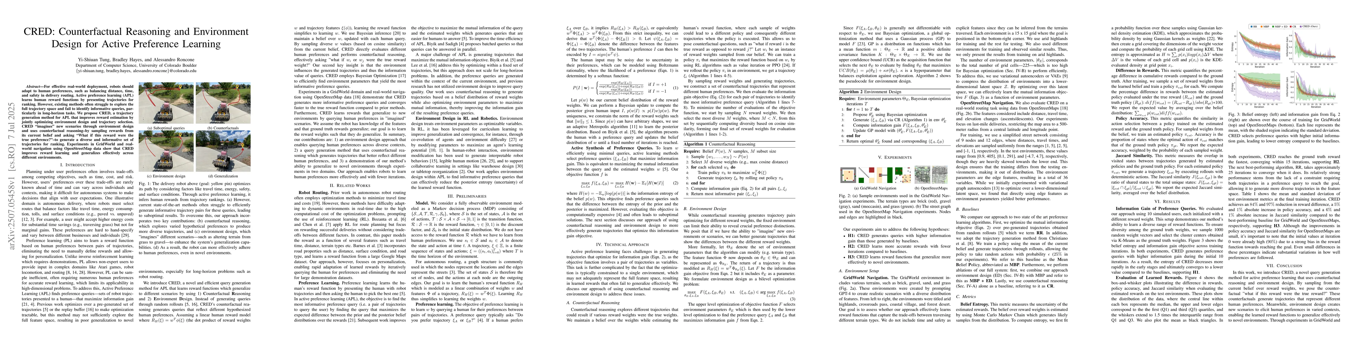 Thumbnail for CRED: Counterfactual Reasoning and Environment Design for Active
  Preference Learning