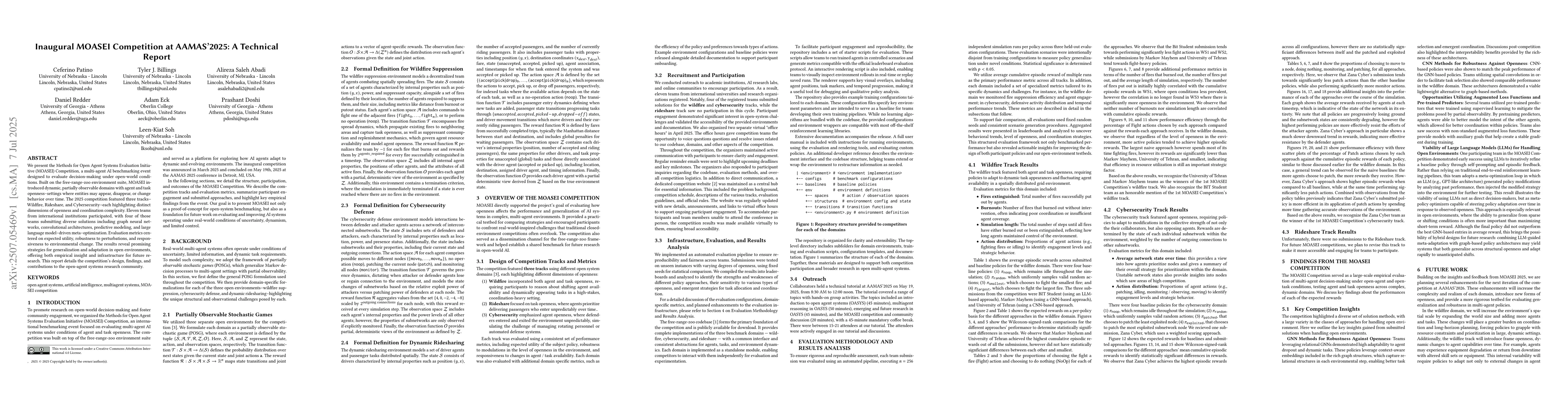 Thumbnail for Inaugural MOASEI Competition at AAMAS'2025: A Technical Report