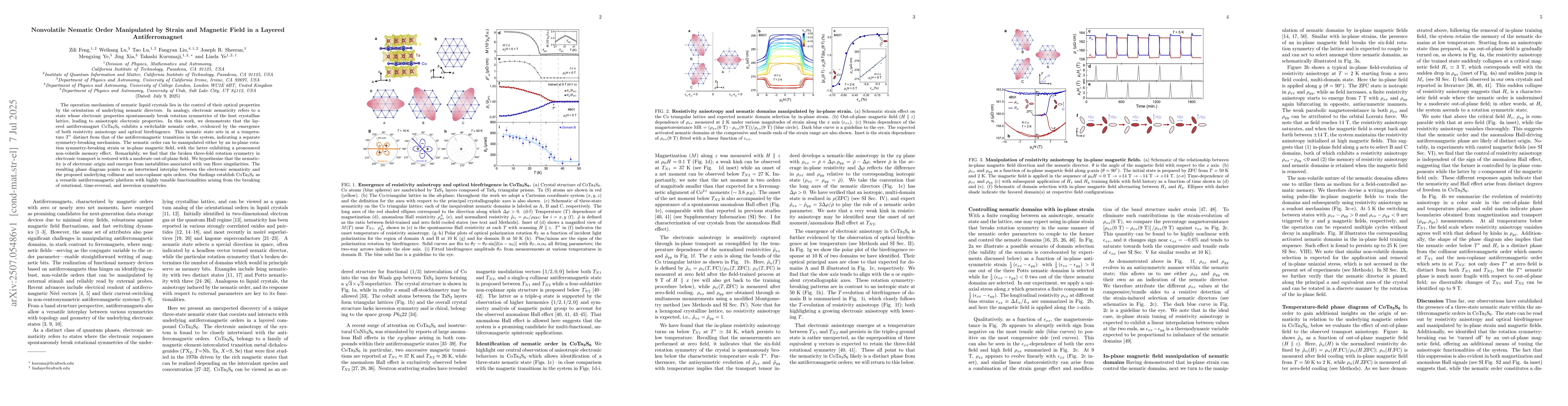 Thumbnail for Nonvolatile Nematic Order Manipulated by Strain and Magnetic Field in a
  Layered Antiferromagnet