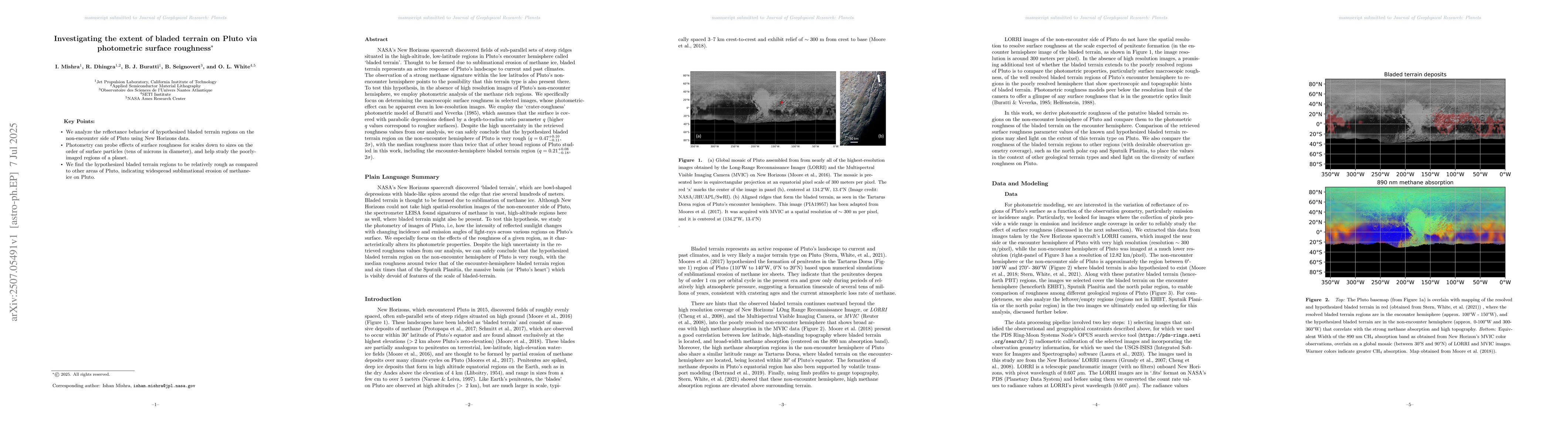Thumbnail for Investigating the extent of bladed terrain on Pluto via photometric
  surface roughness