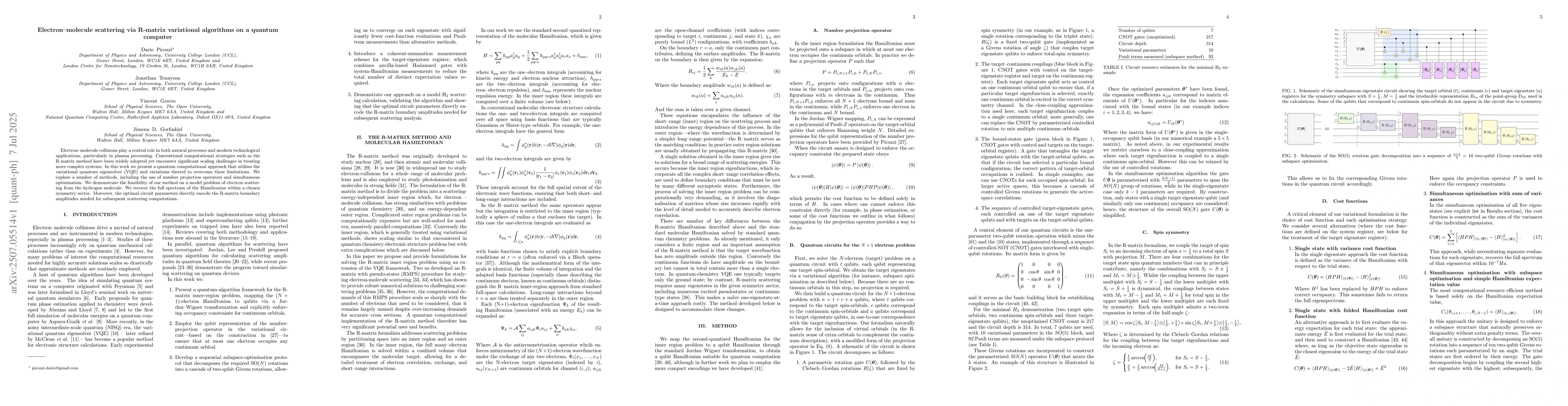 Thumbnail for Electron-molecule scattering via R-matrix variational algorithms on a
  quantum computer