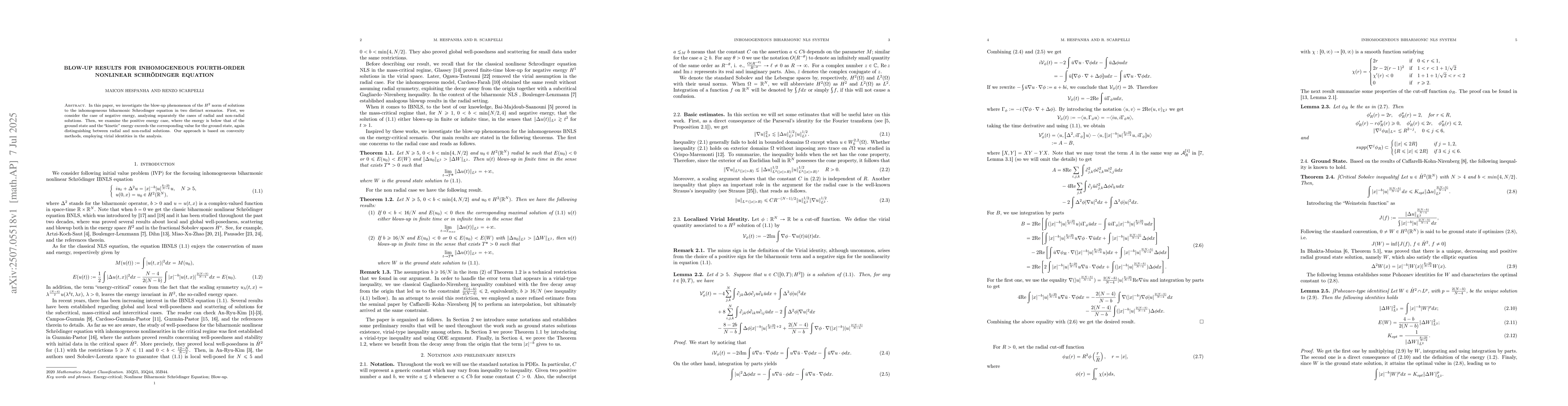 Thumbnail for Blow-up results for Inhomogeneous fourth-order nonlinear Schrödinger
  Equation