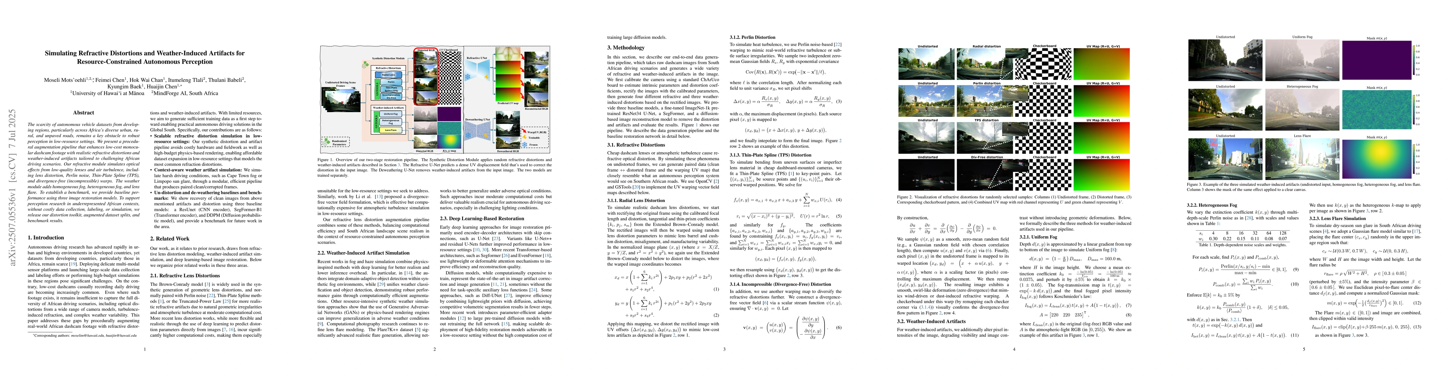 Thumbnail for Simulating Refractive Distortions and Weather-Induced Artifacts for
  Resource-Constrained Autonomous Perception