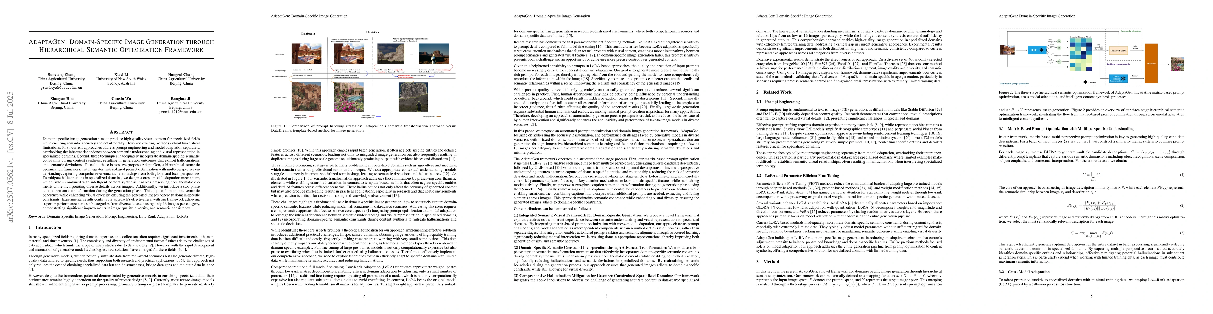 Thumbnail for AdaptaGen: Domain-Specific Image Generation through Hierarchical
  Semantic Optimization Framework