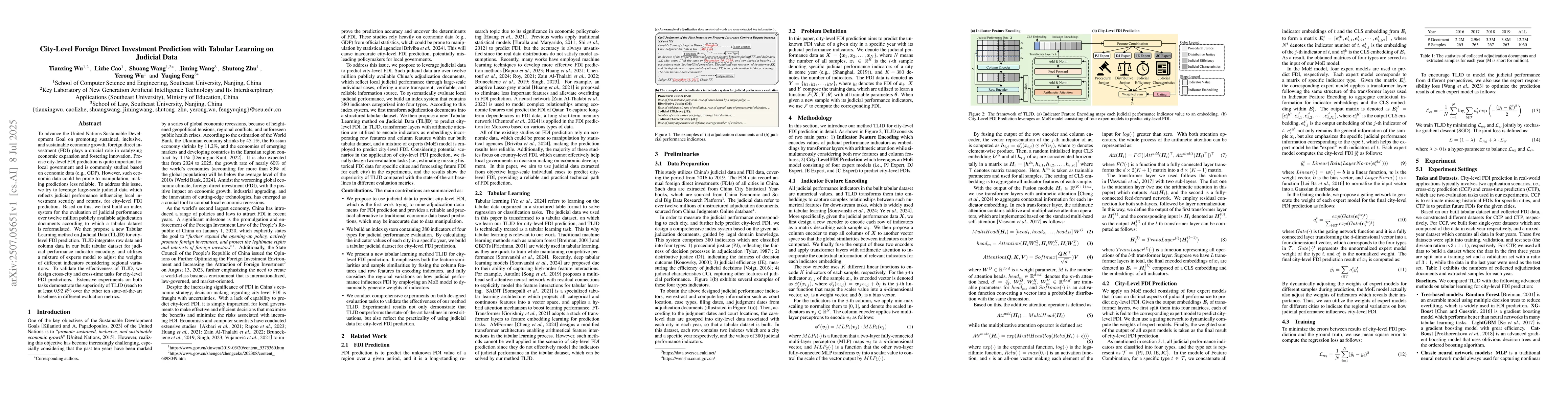 Thumbnail for City-Level Foreign Direct Investment Prediction with Tabular Learning on
  Judicial Data