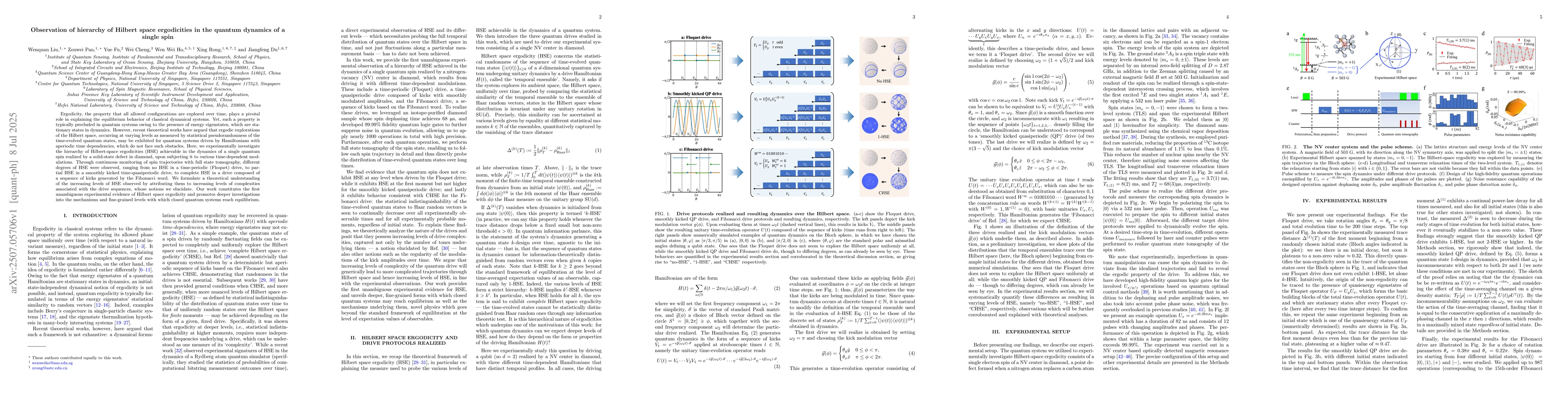Thumbnail for Observation of hierarchy of Hilbert space ergodicities in the quantum
  dynamics of a single spin