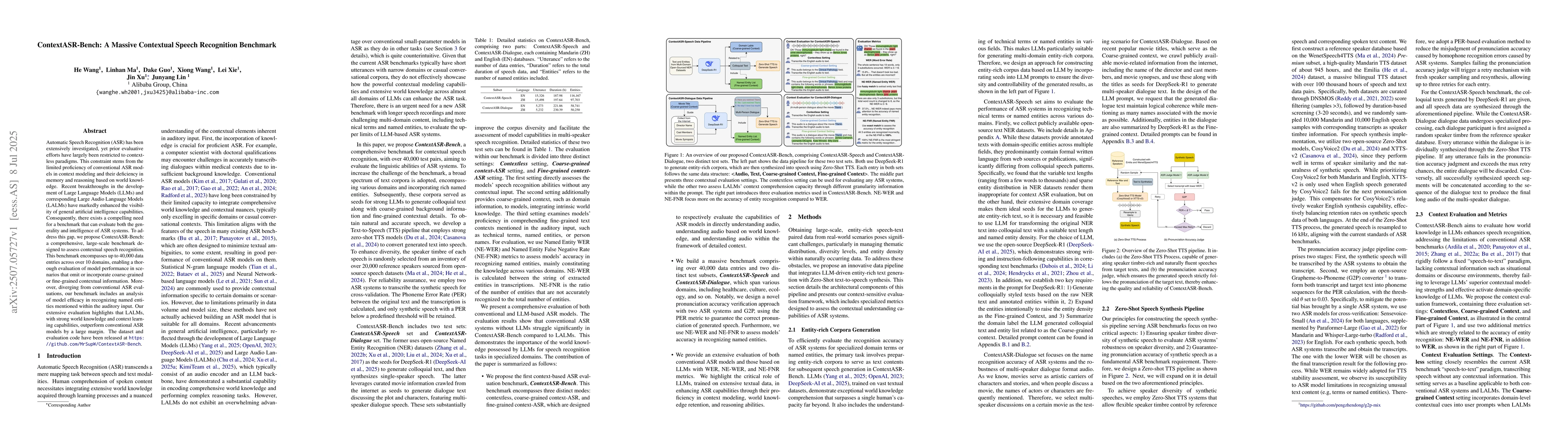 Thumbnail for ContextASR-Bench: A Massive Contextual Speech Recognition Benchmark