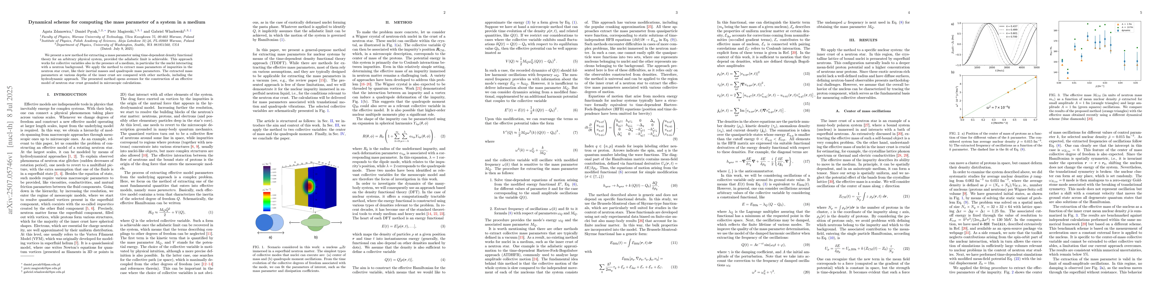 Thumbnail for Dynamical scheme for computing the mass parameter of a system in a
  medium