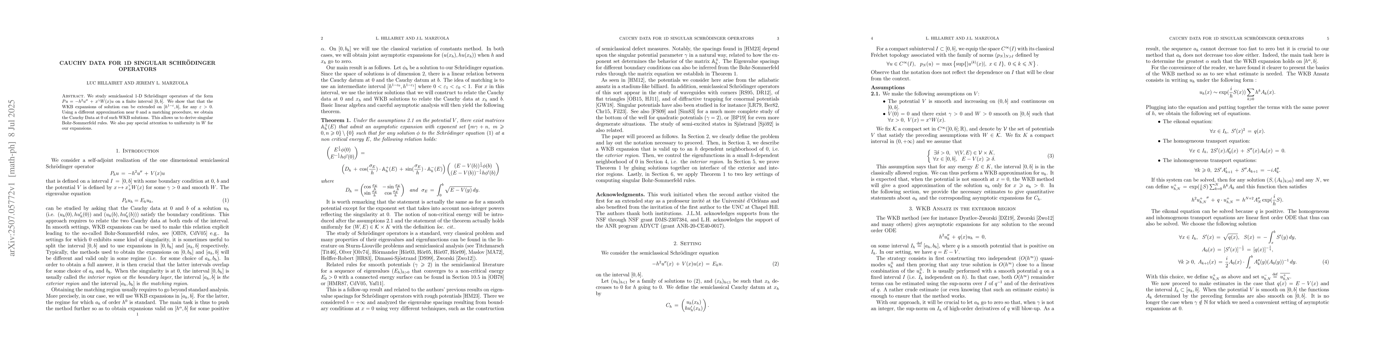 Thumbnail for Cauchy Data for 1D singular Schrödinger operators
