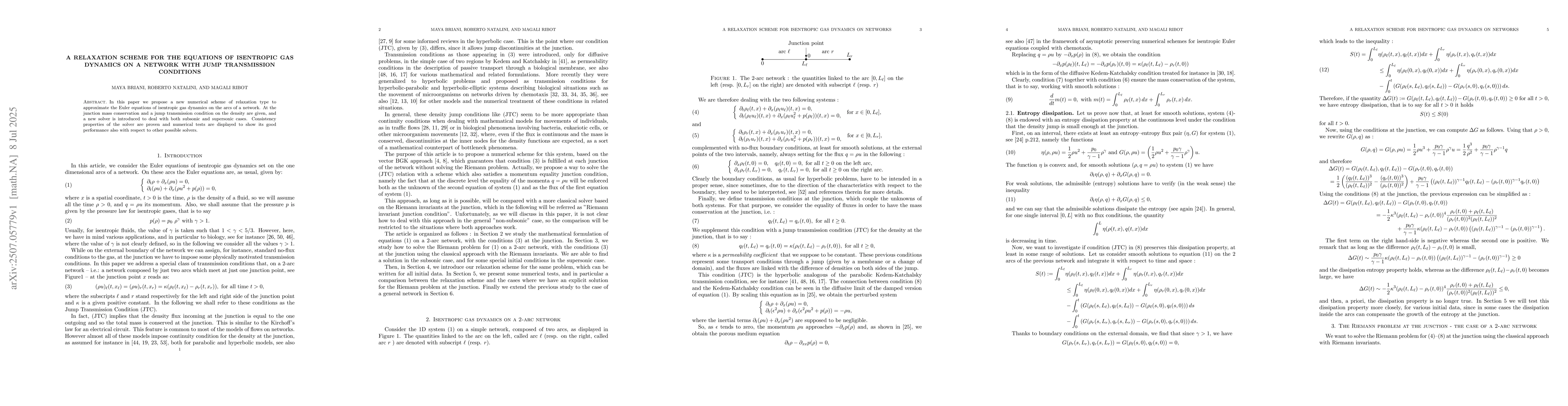 Thumbnail for A relaxation scheme for the equations of isentropic gas dynamics on a
  network with jump transmission conditions