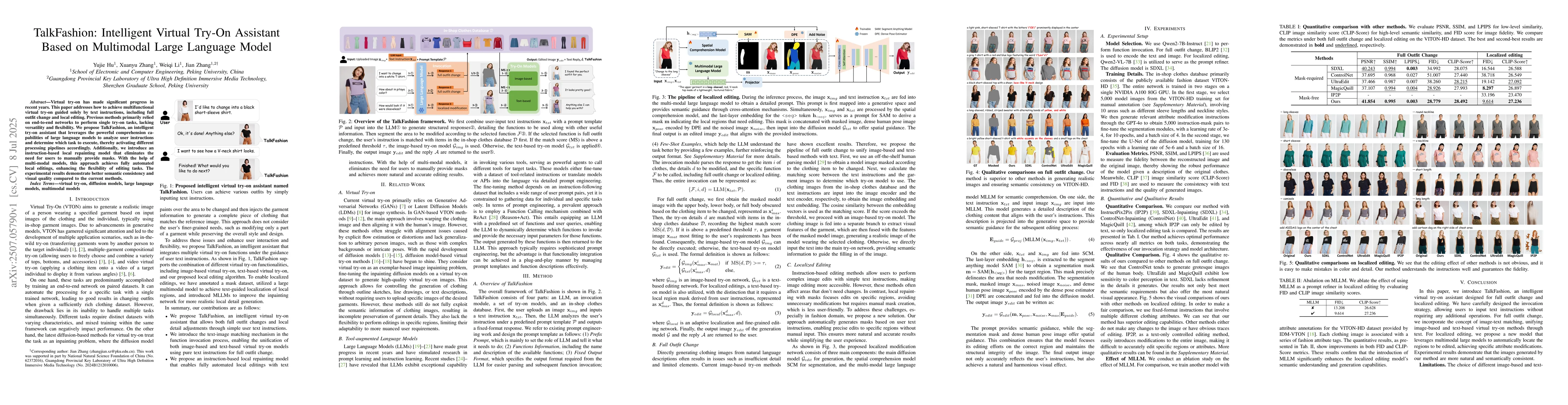Thumbnail for TalkFashion: Intelligent Virtual Try-On Assistant Based on Multimodal
  Large Language Model