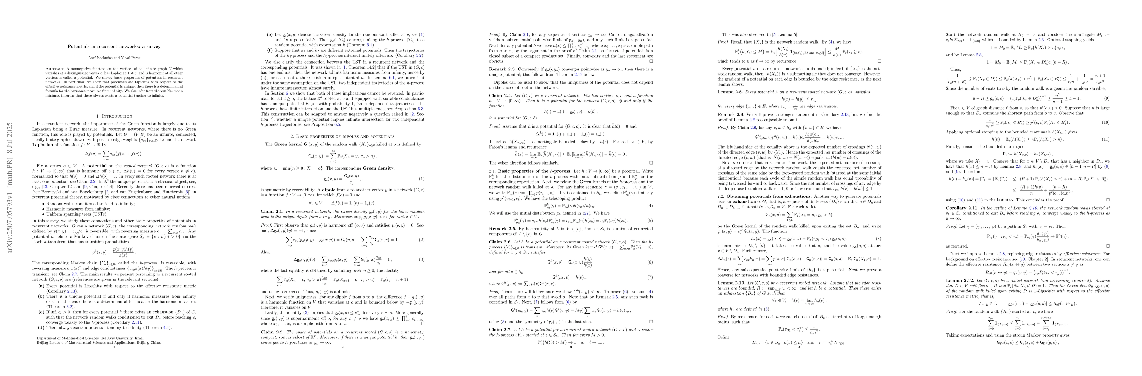 Thumbnail for Potentials in recurrent networks: a survey