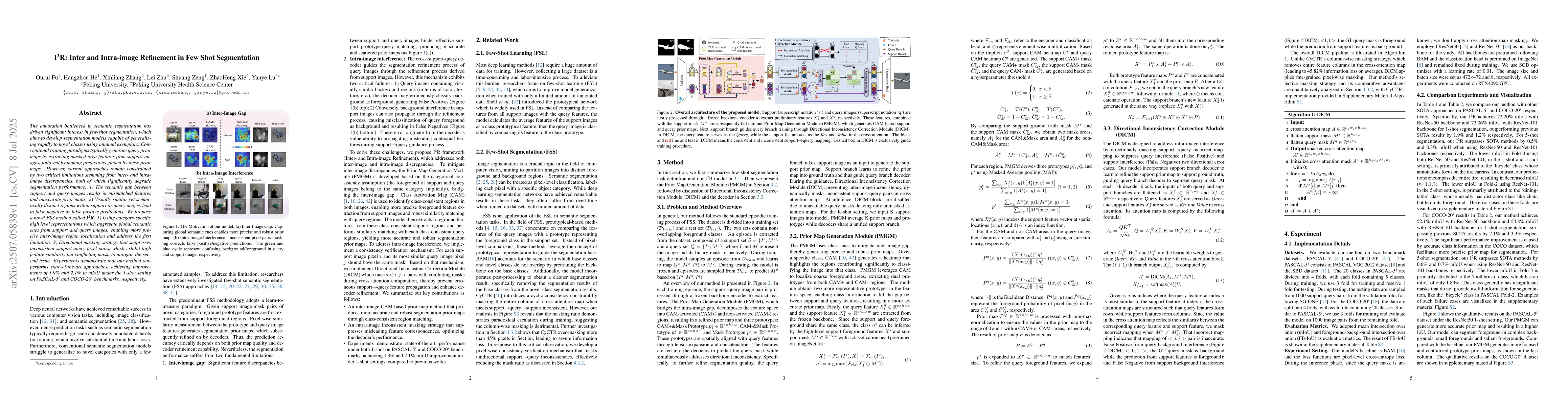 Thumbnail for I$^2$R: Inter and Intra-image Refinement in Few Shot Segmentation