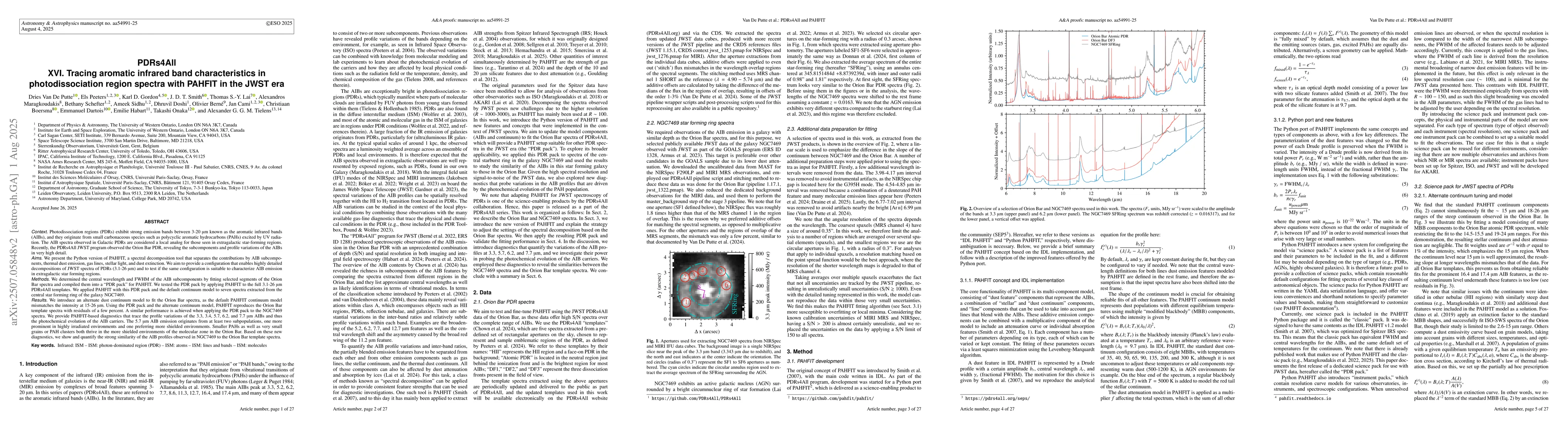 Thumbnail for PDRs4All XV. Tracing AIB characteristics in PDR spectra with PAHFIT in
  the JWST era