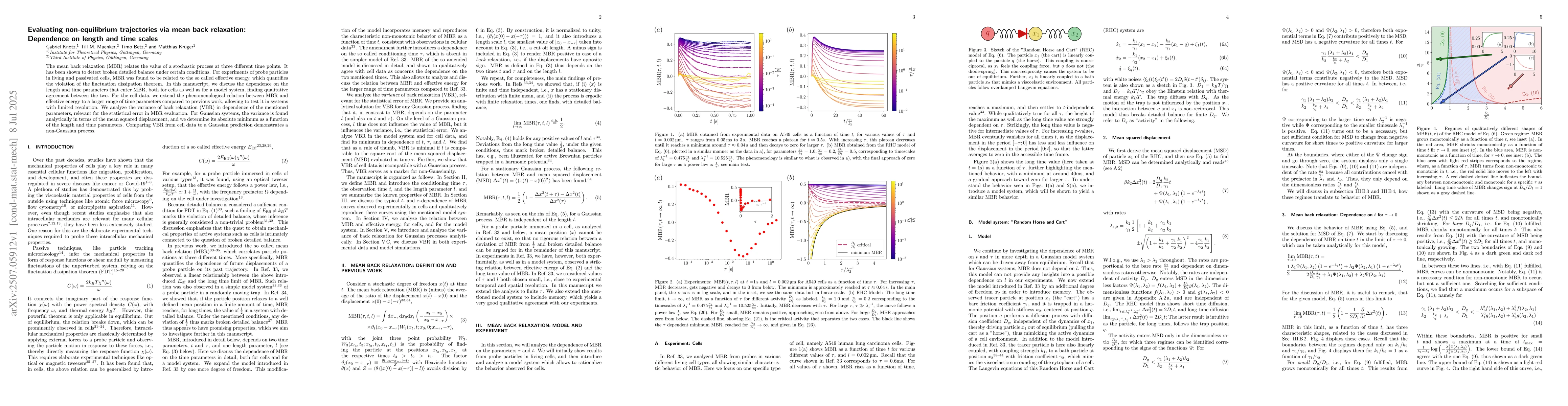 Thumbnail for Evaluating non-equilibrium trajectories via mean back relaxation:
  Dependence on length and time scales