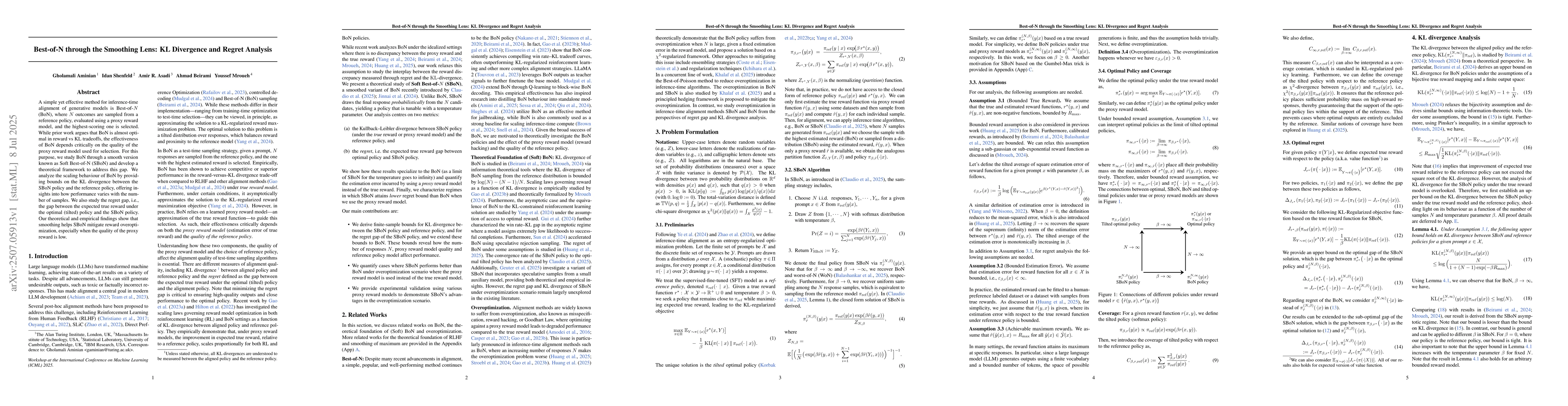 Thumbnail for Best-of-N through the Smoothing Lens: KL Divergence and Regret Analysis