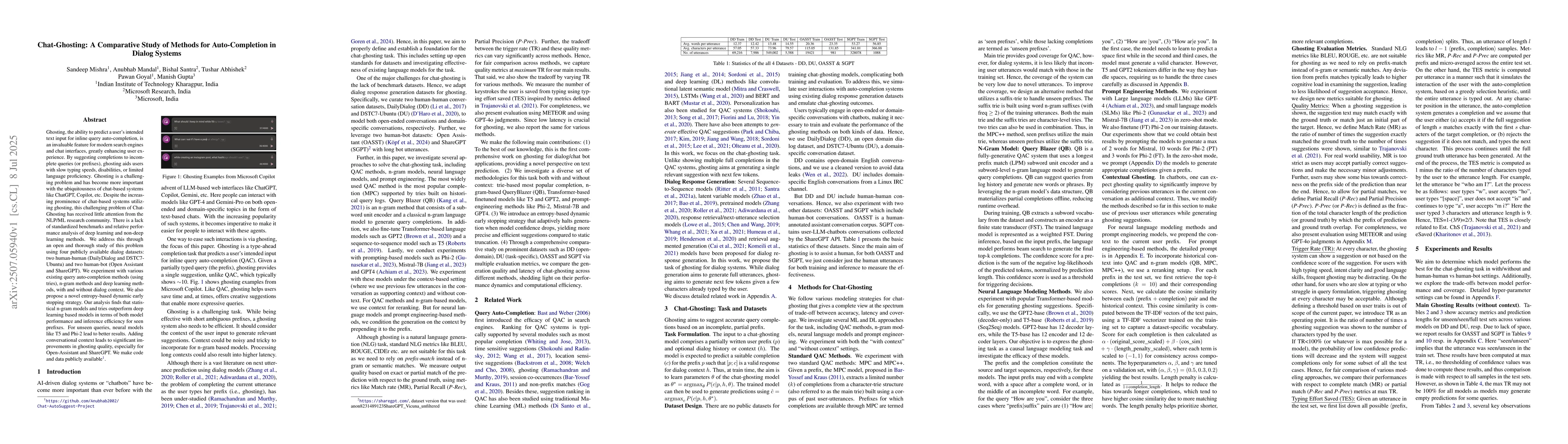 Thumbnail for Chat-Ghosting: A Comparative Study of Methods for Auto-Completion in
  Dialog Systems