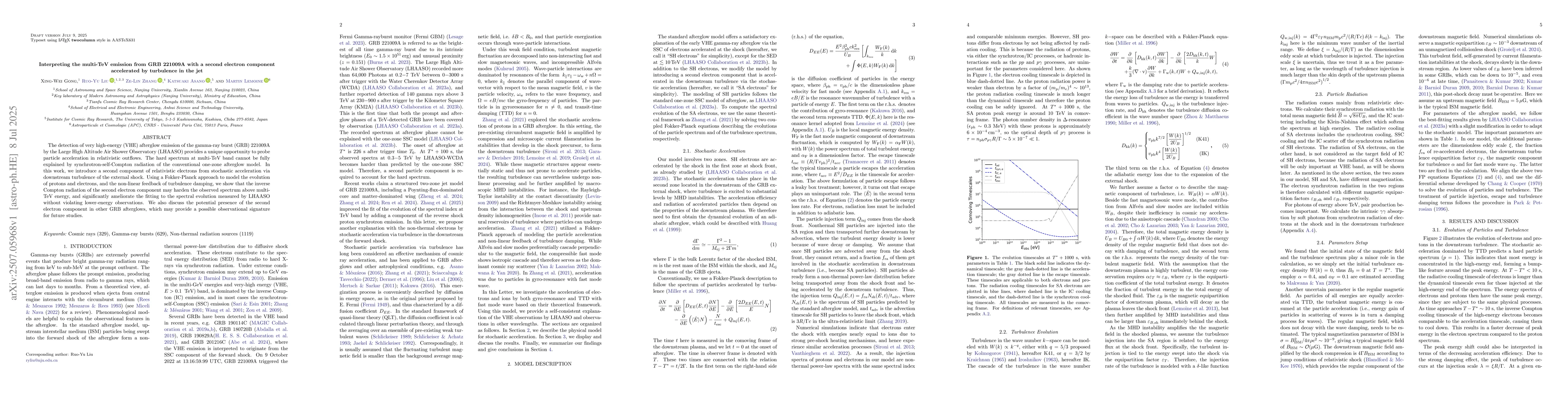 Thumbnail for Interpreting the multi-TeV emission from GRB 221009A with a second
  electron component accelerated by turbulence in the jet