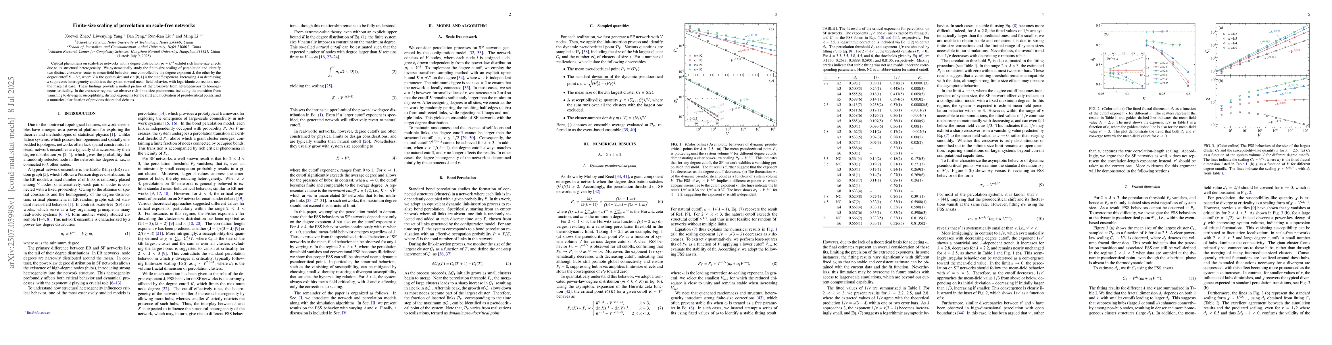 Thumbnail for Finite-size scaling of percolation on scale-free networks