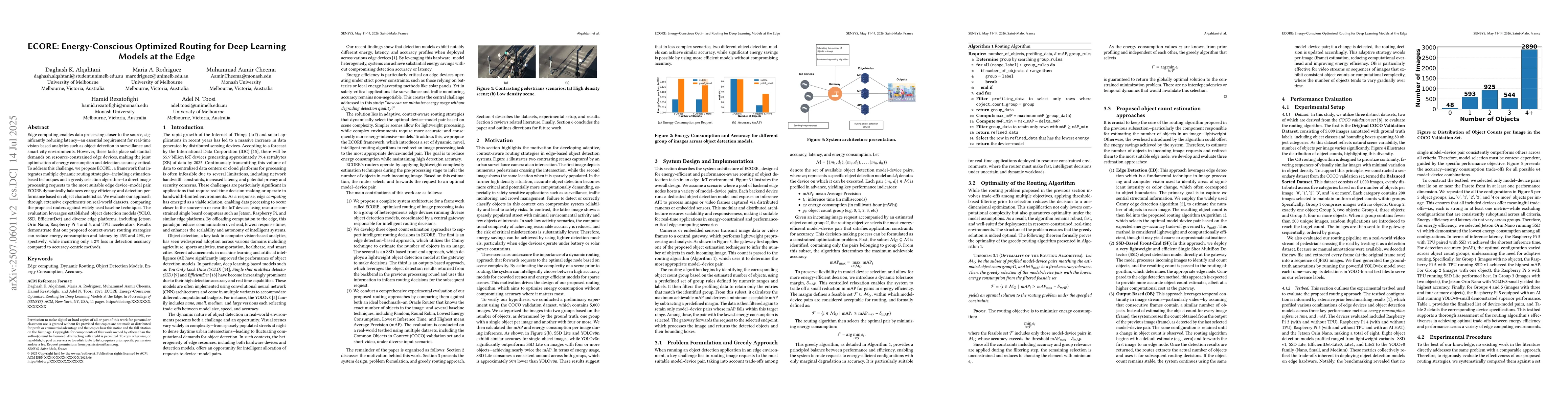 Thumbnail for ECORE: Energy-Conscious Optimized Routing for Deep Learning Models at
  the Edge
