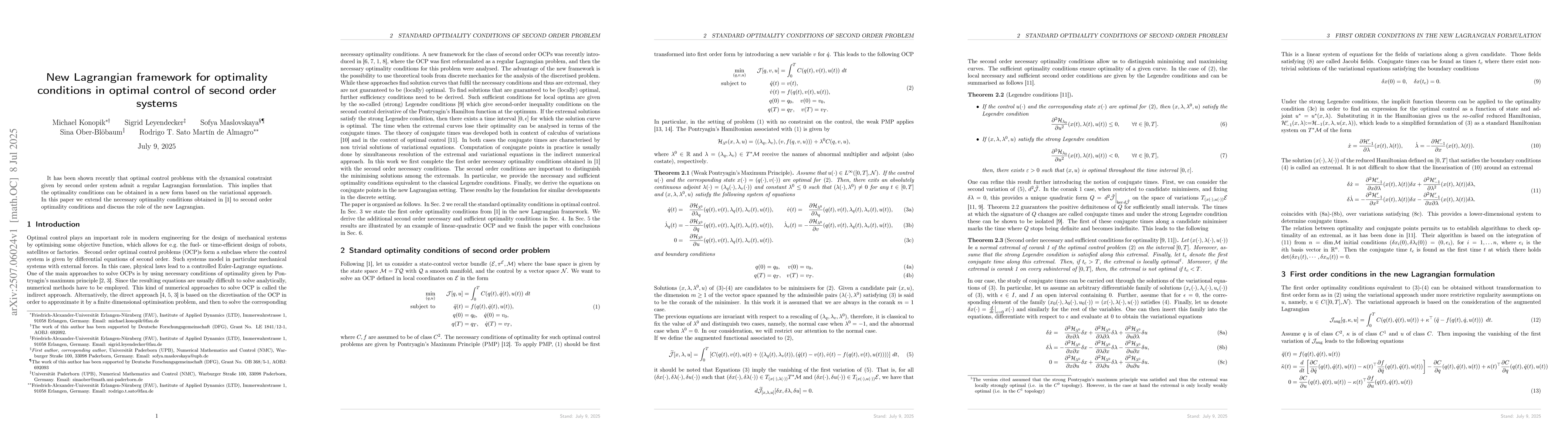 Thumbnail for New Lagrangian framework for optimality conditions in optimal control of
  second order systems