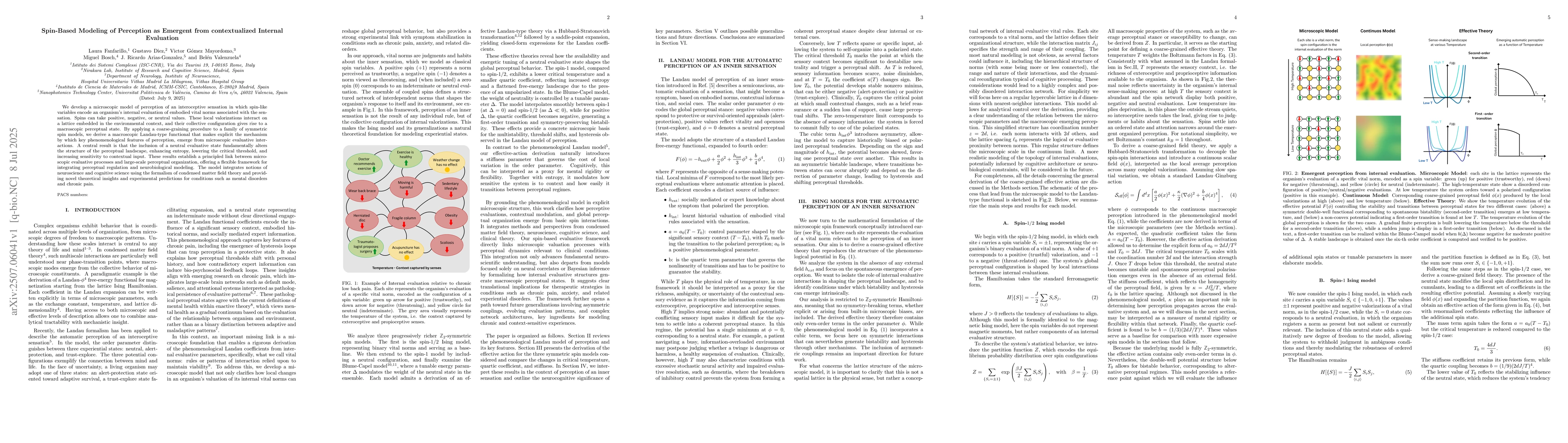 Thumbnail for Spin-Based Modeling of Perception as Emergent from contextualized
  Internal Evaluation