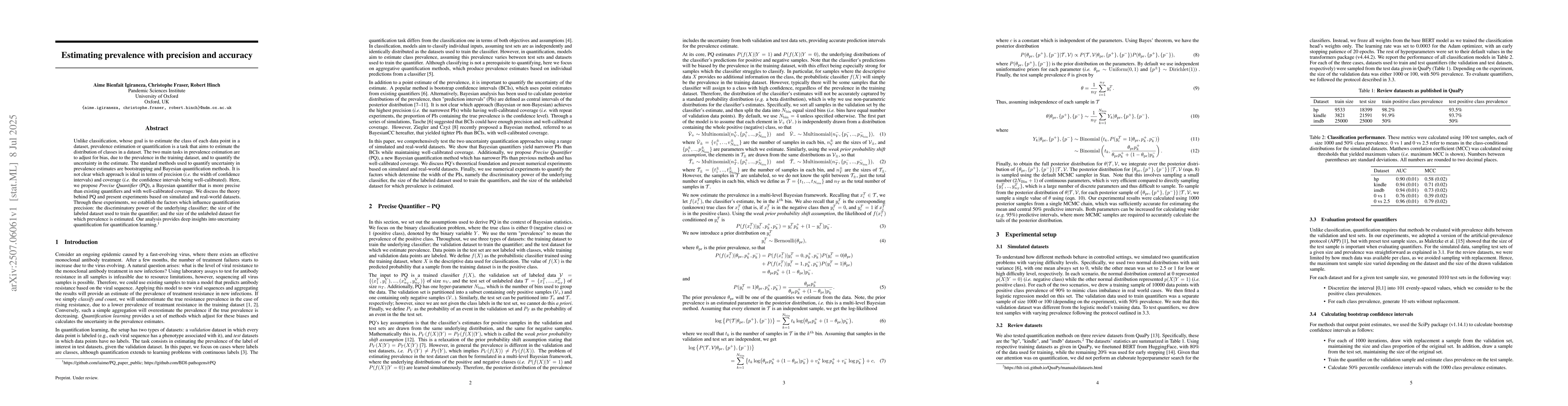 Thumbnail for Estimating prevalence with precision and accuracy