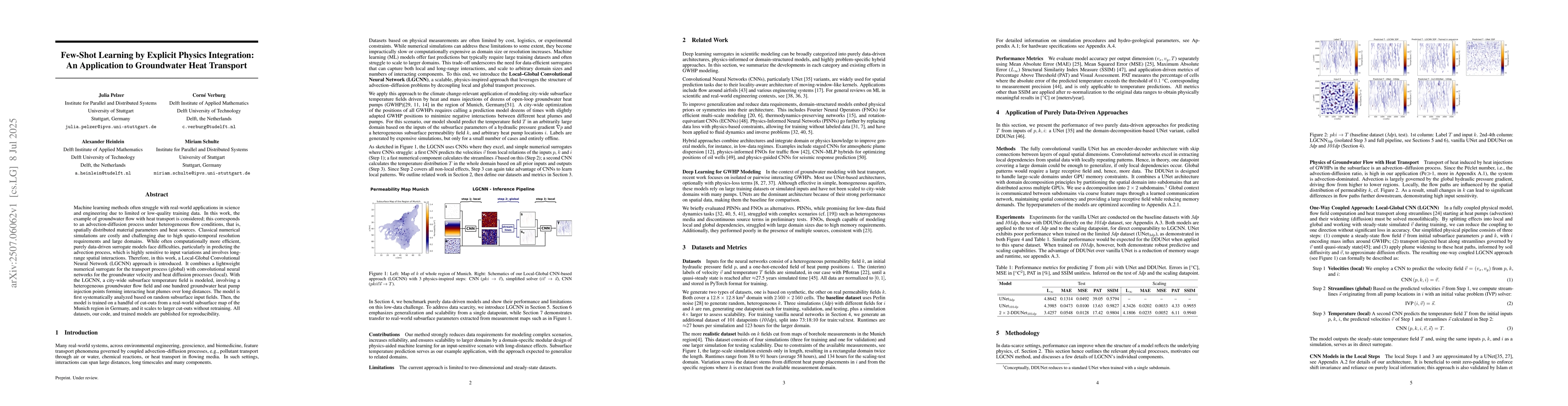 Thumbnail for Few-Shot Learning by Explicit Physics Integration: An Application to
  Groundwater Heat Transport