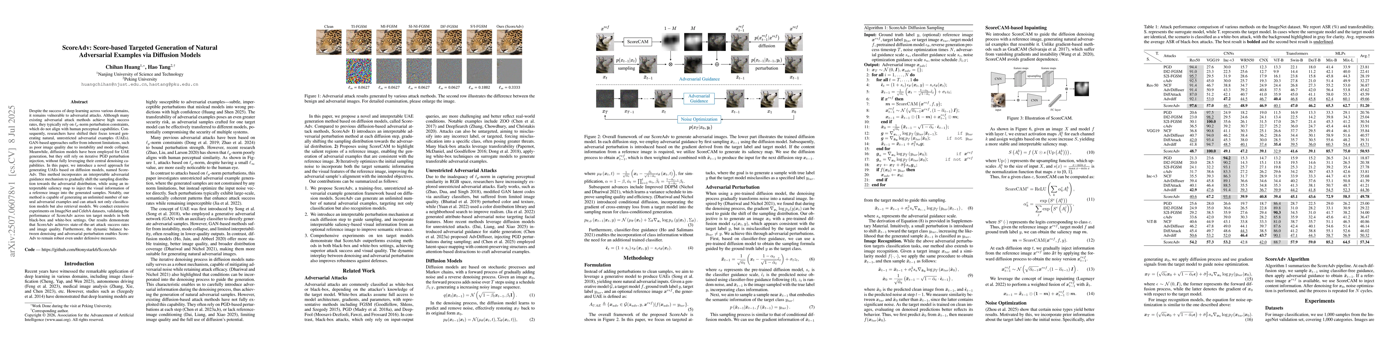 Thumbnail for ScoreAdv: Score-based Targeted Generation of Natural Adversarial
  Examples via Diffusion Models
