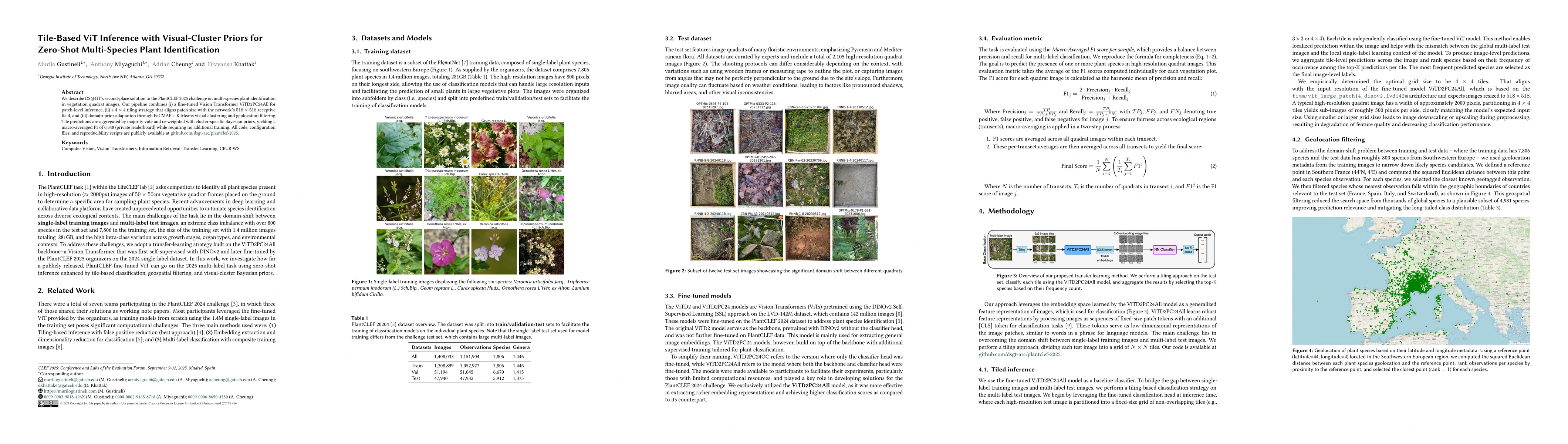 Thumbnail for Tile-Based ViT Inference with Visual-Cluster Priors for Zero-Shot
  Multi-Species Plant Identification