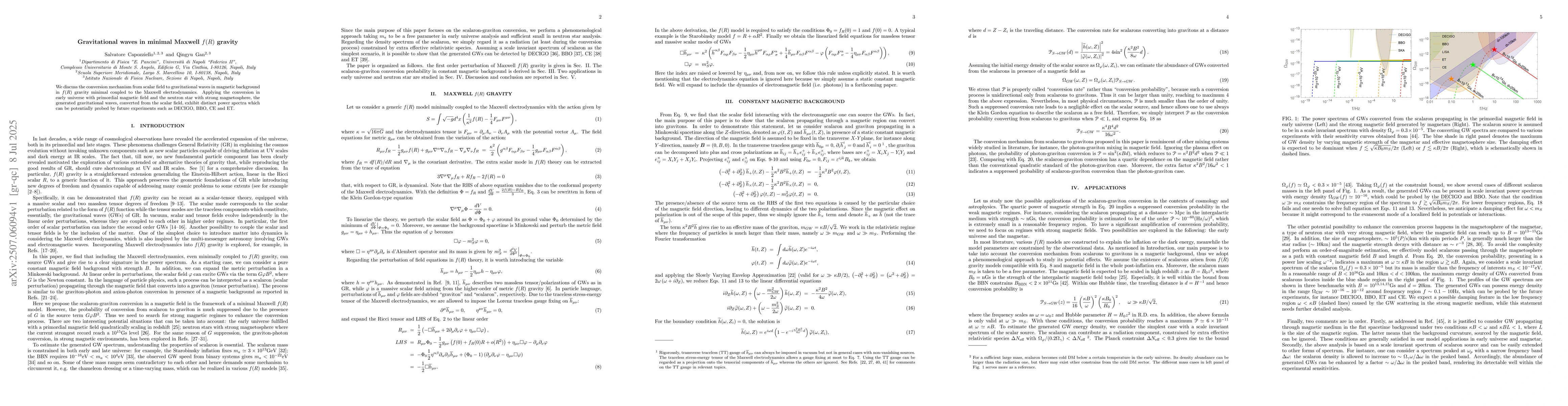 Thumbnail for Gravitational waves in minimal Maxwell $f(R)$ gravity