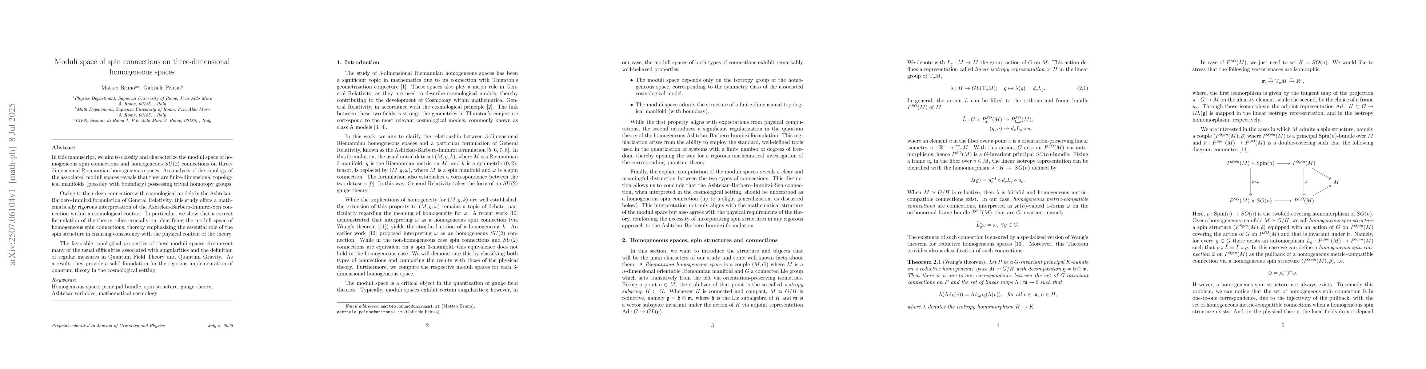 Thumbnail for Moduli space of spin connections on three-dimensional homogeneous spaces