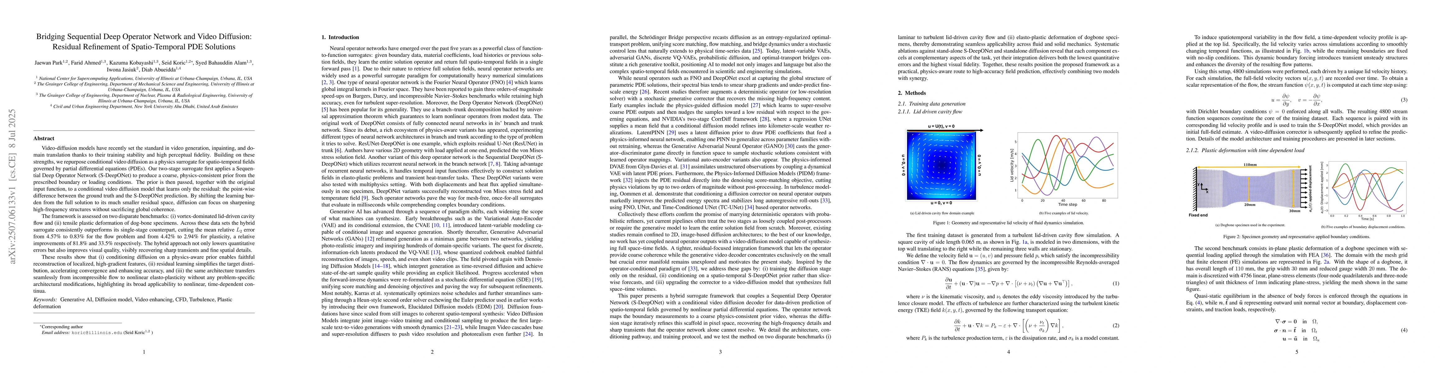 Thumbnail for Bridging Sequential Deep Operator Network and Video Diffusion: Residual
  Refinement of Spatio-Temporal PDE Solutions