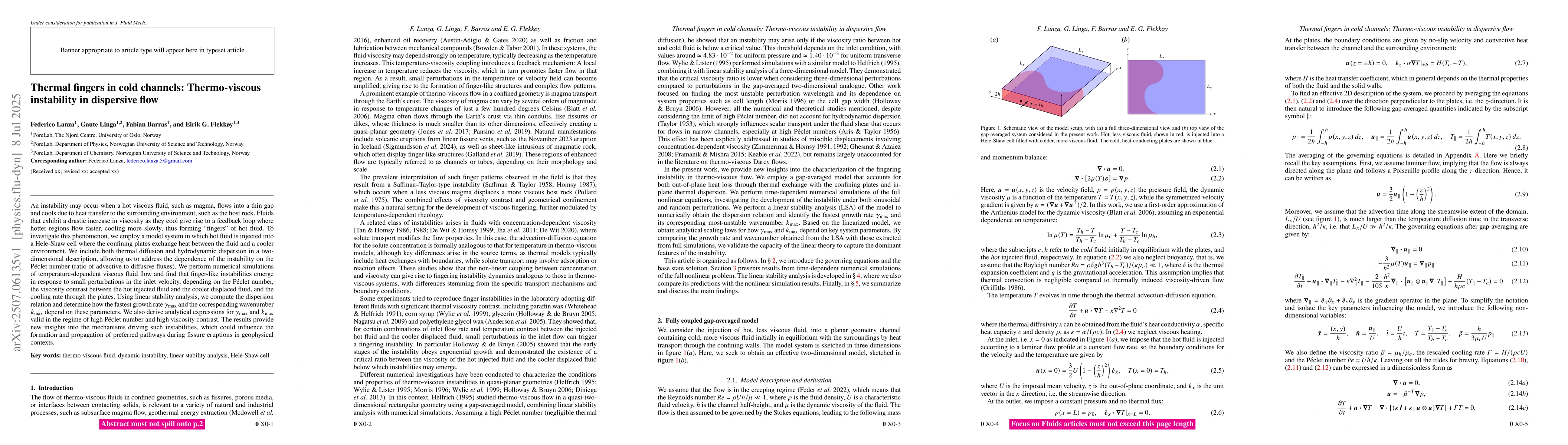 Thumbnail for Thermal fingers in cold channels: Thermo-viscous instability in
  dispersive flow