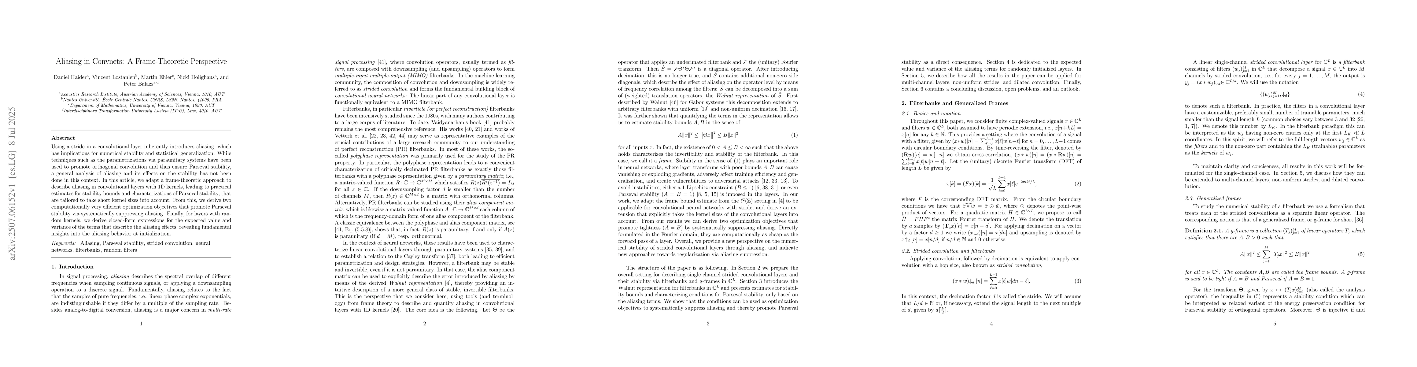Thumbnail for Aliasing in Convnets: A Frame-Theoretic Perspective