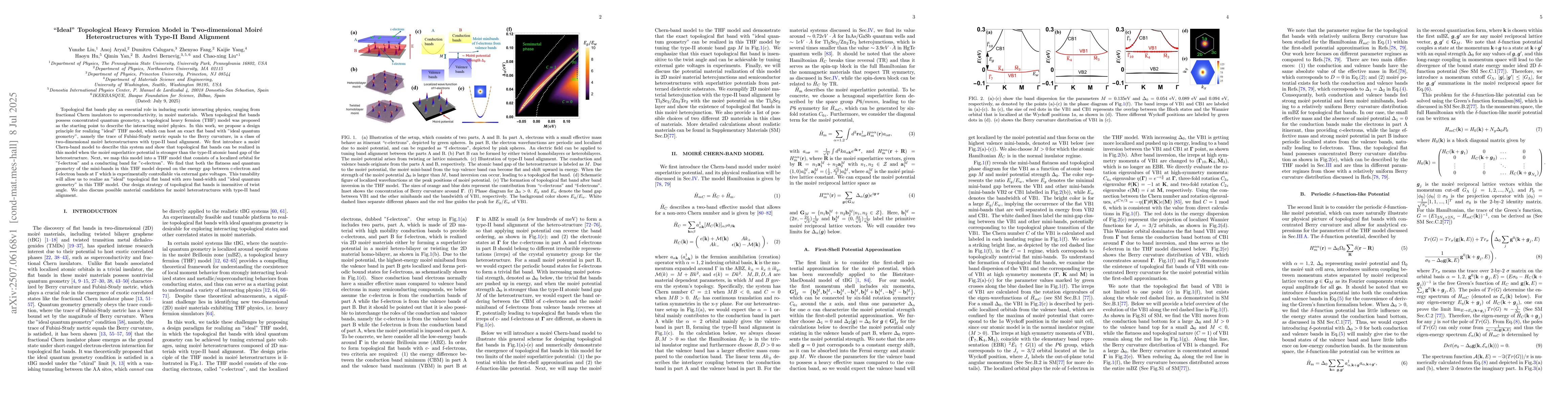 Thumbnail for "Ideal" Topological Heavy Fermion Model in Two-dimensional Moiré
  Heterostructures with Type-II Band Alignment