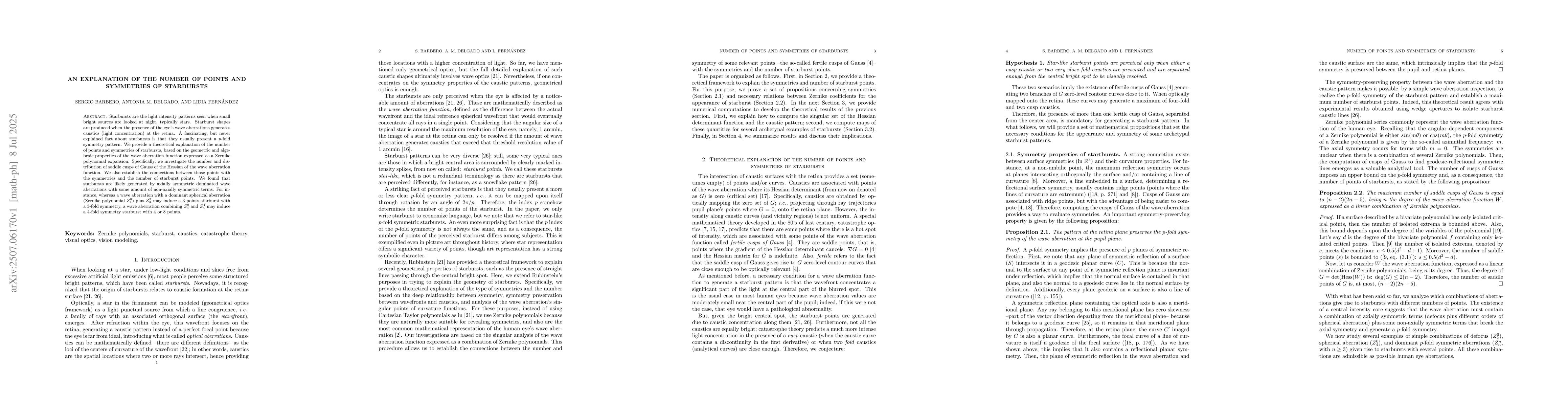 Thumbnail for An explanation of the number or points and symmetries of starbursts