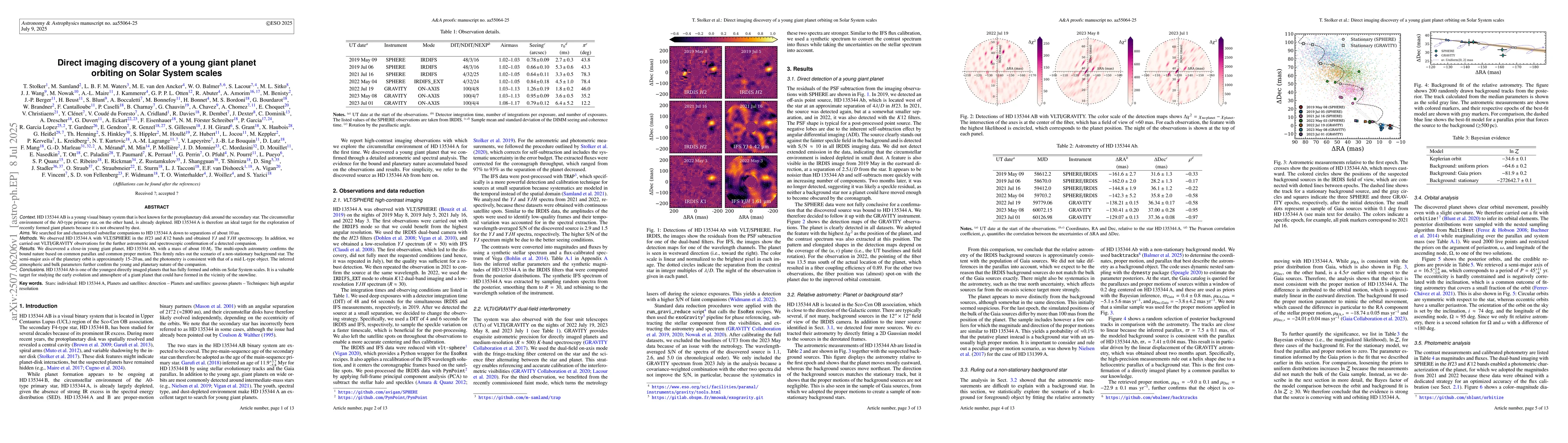 Thumbnail for Direct imaging discovery of a young giant planet orbiting on Solar
  System scales
