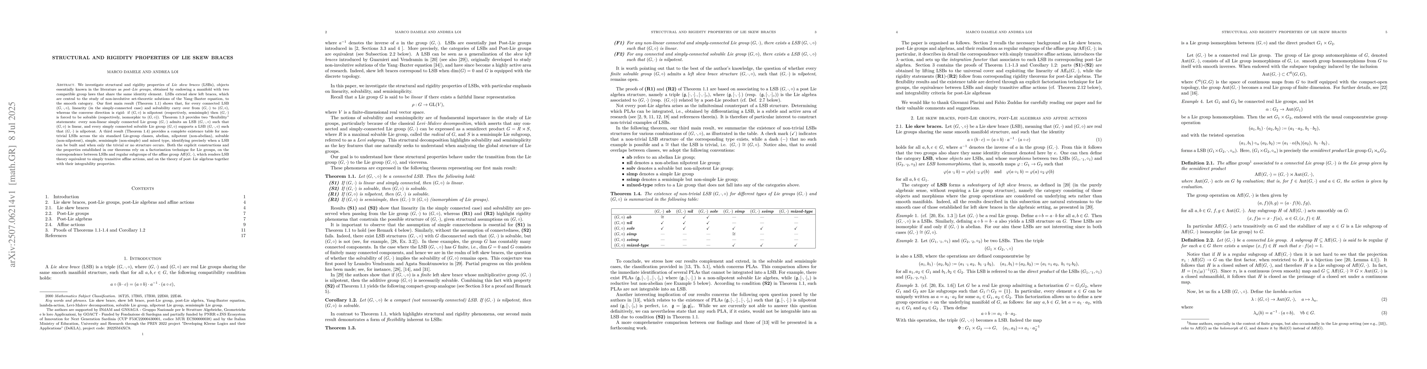 Thumbnail for Structural and rigidity properties of Lie skew braces