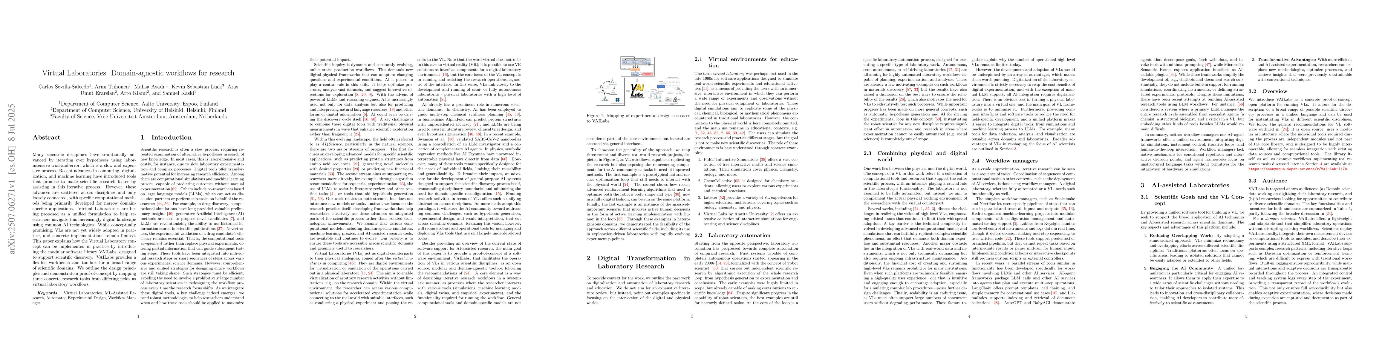 Thumbnail for Virtual Laboratories: Domain-agnostic workflows for research