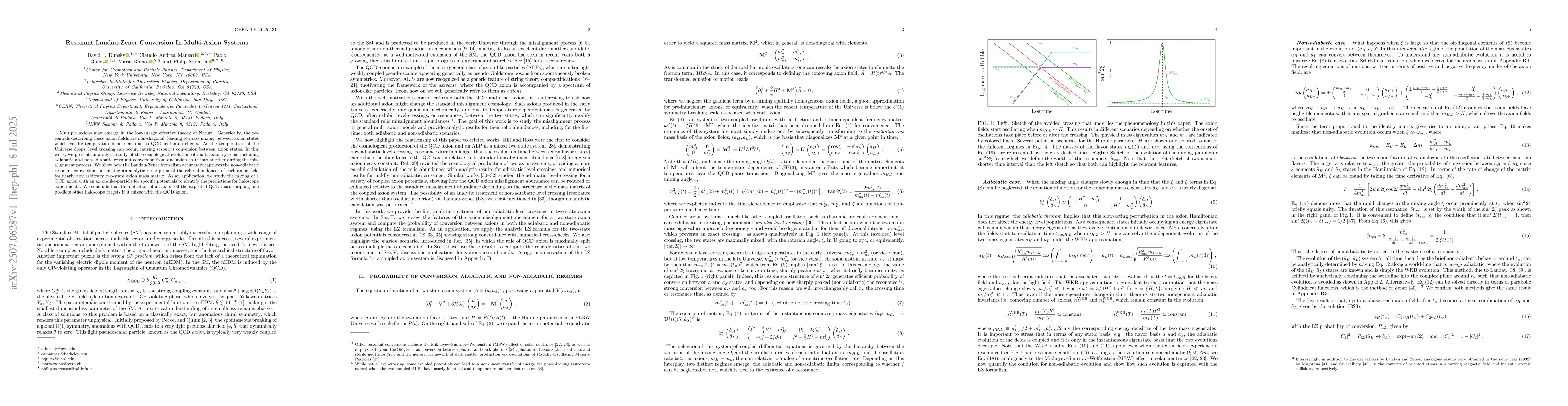 Thumbnail for Resonant Landau-Zener Conversion In Multi-Axion Systems
