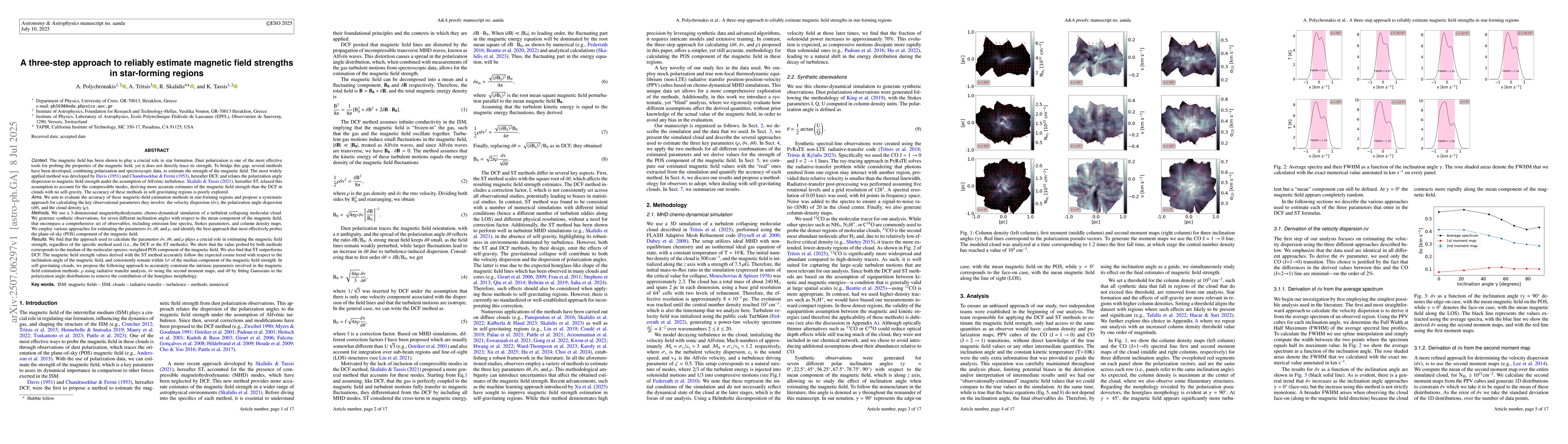 Thumbnail for A three-step approach to reliably estimate magnetic field strengths in
  star-forming regions