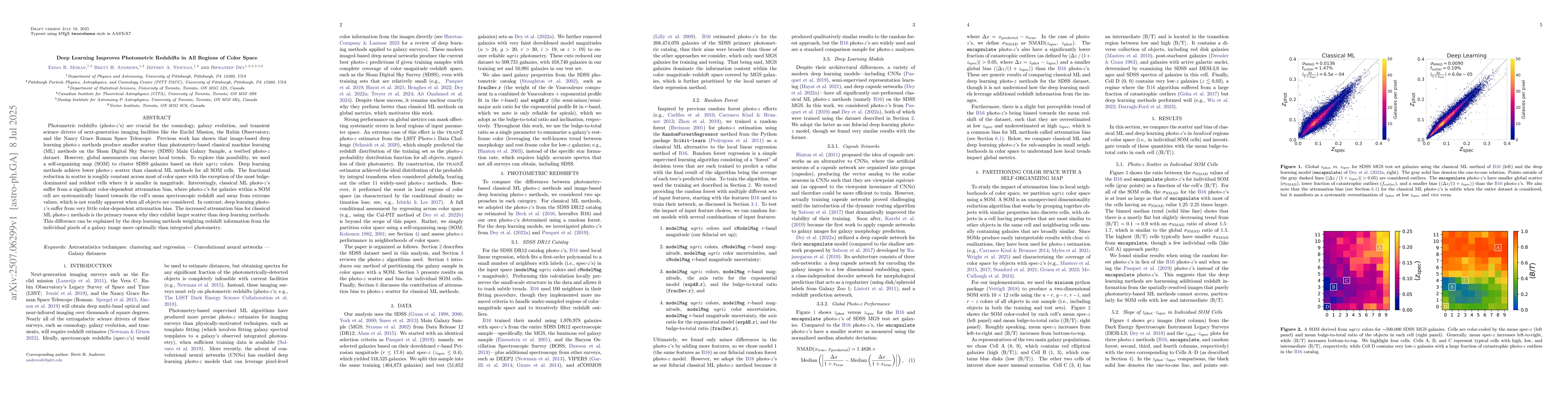 Thumbnail for Deep Learning Improves Photometric Redshifts in All Regions of Color
  Space